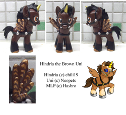 Size: 656x600 | Tagged: safe, artist:chili19, alicorn, pony, bit gag, custom, gag, irl, neopets, photo, ponified, raised hoof, toy, uni, unshorn fetlocks