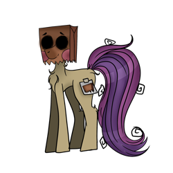 Size: 1024x1024 | Tagged: safe, artist:pixistickss, derpibooru import, oc, oc:paper bag, earth pony, pony, adoracreepy, creepy, cute, fake cutie mark, female, mare, paper bag