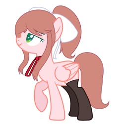 Size: 861x928 | Tagged: safe, artist:biitt, artist:shiba-dopts, oc, pony, crossover, doki doki literature club, monika, ponified, solo