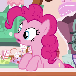 Size: 650x650 | Tagged: safe, screencap, pinkie pie, earth pony, pony, between dark and dawn, cropped, female, mare, solo