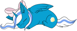 Size: 1280x522 | Tagged: safe, artist:leavay, oc, oc:fleurbelle, alicorn, pony, alicorn oc, bow, cute, eyes closed, female, hair bow, happy, mare, simple background, sleeping, sleepy, transparent background