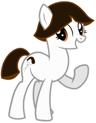 Size: 768x992 | Tagged: safe, artist:rainbow eevee, earth pony, pony, base used, battle for dream island, bfdi, brown eyes, brown mane, dora (bfdi), dora the explorer, female, mare, ponified, raised hoof, simple background, solo, transparent background, wat