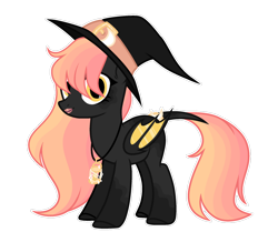 Size: 1024x892 | Tagged: safe, artist:chococolte, oc, bat pony, pony, female, hat, jewelry, mare, necklace, simple background, solo, transparent background, witch hat