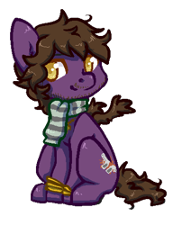 Size: 379x469 | Tagged: safe, artist:pomrawr, oc, oc only, oc:twin pistols, earth pony, pony, clothes, commission, earth pony oc, scarf, simple background, sitting, solo, transparent background