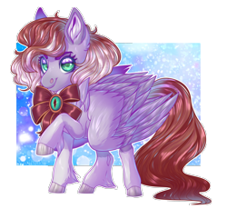 Size: 1024x943 | Tagged: safe, artist:sadelinav, oc, pegasus, pony, chibi, female, mare, neck bow, solo