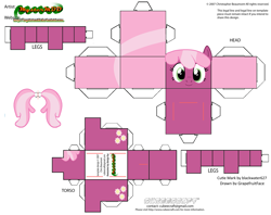 Size: 2979x2354 | Tagged: safe, artist:blackwater627, artist:grapefruitface1, cheerilee, pony, arts and crafts, craft, cubeecraft, papercraft, printable, solo