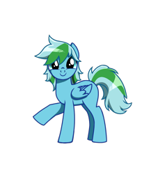 Size: 928x1024 | Tagged: safe, derpibooru import, oc, oc only, pegasus, pony, cute, green eyes, green mane, green tail, looking at you, raised hoof, smiling, solo