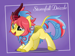 Size: 800x602 | Tagged: safe, artist:jhayarr23, derpibooru import, oc, oc only, oc:stormfall drizzle, kirin, commission, female, kirin oc, kirin-ified, multicolored hair, multicolored mane, solo, species swap