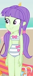 Size: 2048x4757 | Tagged: safe, screencap, starlight, better together, equestria girls, lost and found, beach, bikini, clothes, cropped, high waisted bikini, solo, swimsuit