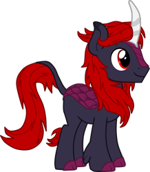 Size: 2614x2994 | Tagged: safe, artist:shadymeadow, oc, oc:vampire eclipse, kirin, male, simple background, solo, transparent background