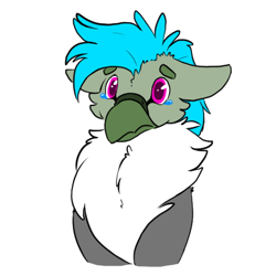 Size: 512x512 | Tagged: safe, artist:wishwasher, derpibooru import, oc, oc:fluffy (the griffon), griffon, cheek fluff, chest fluff, floppy ears, sad, simple background, solo, transparent background