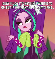 Size: 600x650 | Tagged: safe, edit, edited screencap, screencap, aria blaze, better together, equestria girls, sunset's backstage pass!, caption, cropped, image macro, meme, suspiciously specific denial, text, tsundaria