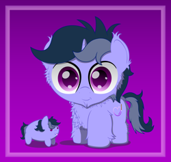 Size: 2500x2368 | Tagged: safe, artist:spellboundcanvas, oc, oc only, oc:purple flix, pony, unicorn, :3, chest fluff, fluffy, solo, unicorn oc