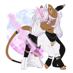 Size: 1024x1024 | Tagged: safe, artist:sadelinav, oc, oc:kripta, pony, unicorn, female, magic, mare, simple background, solo, sword, transparent background, weapon