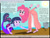 Size: 2904x2235 | Tagged: safe, artist:physicrodrigo, derpibooru import, edit, editor:rmzero, part of a series, part of a set, pinkie pie, twilight sparkle, mermaid, series:equestria mermaids, equestria girls, clothes, cloud, cosplay, costume, crawling, curse, cursed, cutie mark, day, dialogue, dress, duo, duo female, female, mermaidized, ocean, pail, scales, shoes, species swap, text, transformation