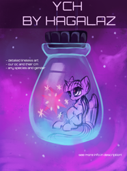 Size: 892x1200 | Tagged: safe, artist:hagallaz, pony, commission, cutie mark, magenta, sketch, solo, your character here