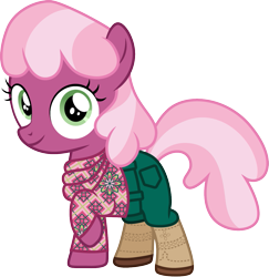 Size: 1167x1200 | Tagged: safe, artist:cloudyglow, cheerilee, earth pony, pony, clothes, female, filly, simple background, solo, transparent background, younger