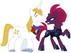 Size: 2090x1559 | Tagged: safe, fizzlepop berrytwist, prince blueblood, tempest shadow, my little pony: the movie, spoiler:comicff26, annoyed, arrogant, belligerent sexual tension, berryblood, diplomacy, episode idea, fanfic idea, female, glare, insult, insulted, male, sexual tension, shipping, shipping fuel, smug, straight, tempest shadow is not amused, this will end in pain, this will not end well, unamused