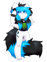 Size: 955x1266 | Tagged: safe, artist:pomrawr, oc, oc only, earth pony, semi-anthro, clothes, earth pony oc, headphones, simple background, solo, spiked wristband, transparent background, wristband