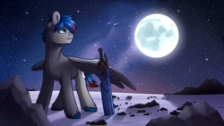 Size: 1024x576 | Tagged: safe, artist:ak4neh, oc, oc only, oc:xantium, pegasus, pony, male, solo, stallion