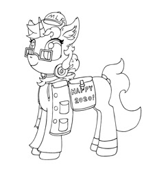 Size: 2034x2250 | Tagged: safe, artist:fireworks sea, oc, oc:fireworks sun, pony, unicorn, bag, clothes