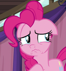 Size: 1011x1080 | Tagged: safe, derpibooru import, screencap, pinkie pie, earth pony, pony, a trivial pursuit, cropped, female, floppy ears, mare, sad, solo, teary eyes