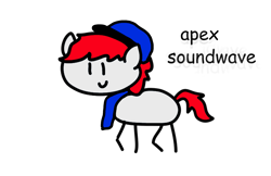 Size: 1671x1080 | Tagged: safe, artist:apexsoundwave, artist:round trip, derpibooru import, oc, oc only, oc:apex soundwave, earth pony, pony, base used, clothes, comic sans, male, scarf, simple background, solo, stallion, stick pony, stylistic suck, white background