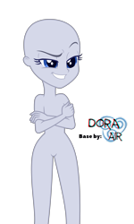 Size: 4000x6646 | Tagged: safe, artist:doraair, oc, oc only, equestria girls, bald, base, crossed arms, dreamworks face, featureless crotch, simple background, smiling, smirk, solo, transparent background