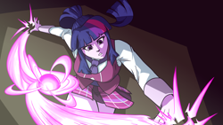 Size: 5120x2880 | Tagged: safe, artist:chopchopguy, sci-twi, twilight sparkle, equestria girls, magic, solo