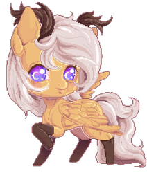 Size: 915x1080 | Tagged: safe, alternate version, derpibooru import, oc, oc only, oc:antler pone, pony, antlers, clothes, female, purple eyes, simple background, socks, solo, transparent background, wings