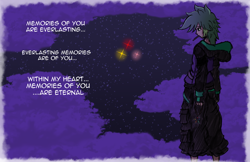 Size: 2222x1438 | Tagged: safe, artist:cmacx, spike, human, humanized, kingdom hearts, memories, night, sky, stars