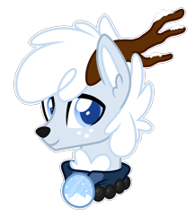 Size: 800x922 | Tagged: safe, artist:crystal-tranquility, deer pony, original species, pond pony, pony, bust, frosty the snowman, male, ponified, portrait, simple background, solo, transparent background