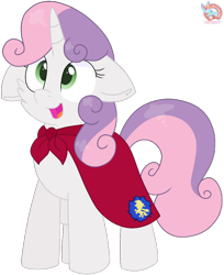 Size: 874x1072 | Tagged: safe, artist:rainbow eevee, sweetie belle, pony, unicorn, cape, cheek fluff, clothes, crusader, cute, daaaaaaaaaaaw, diasweetes, eyelashes, fantasy class, female, filly, floppy ears, green eyes, knight, open mouth, paladin, simple background, solo, transparent background, vector, warrior