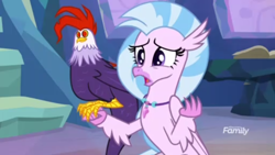 Size: 1366x768 | Tagged: safe, screencap, silverstream, cockatrice, student counsel, discovery family logo, edith (cockatrice)