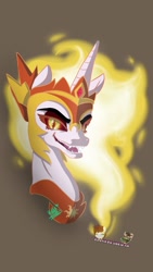 Size: 675x1200 | Tagged: safe, artist:joe☆starpon3, daybreaker, alicorn, pony, bust, open mouth, portrait, sharp teeth, solo, teeth