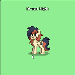 Size: 401x398 | Tagged: safe, artist:pegasusspectra, derpibooru import, oc, oc:drawn night, pony, mouse cursor, pony town, solo, wip