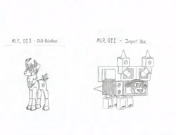 Size: 3300x2550 | Tagged: safe, artist:thekman100, derpibooru import, deer, reindeer, robot, yak, impact man, mega man 11, megaman, megapony, pencil drawing, robot master, traditional art, tundra man