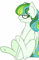 Size: 1750x2690 | Tagged: artist needed, safe, oc, oc only, oc:shell watch, pegasus, pony, glasses, simple background, sitting, solo, white background