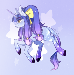 Size: 689x697 | Tagged: safe, artist:sararini, oc, oc only, oc:north star, pony, unicorn, bow, female, hair bow, mare, solo