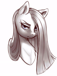 Size: 1200x1600 | Tagged: safe, artist:noupie, pinkie pie, earth pony, pony, bust, monochrome, pinkamena diane pie, portrait, solo