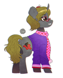 Size: 2021x2500 | Tagged: safe, artist:svpernxva, derpibooru import, oc, oc only, oc:luri equestria, pony, unicorn, clothes, glasses, scarf, simple background, smiling, transparent background