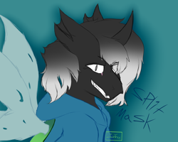 Size: 5000x4000 | Tagged: safe, artist:diantrex, oc, oc:split mask, changeling, double colored changeling, male, solo, white changeling