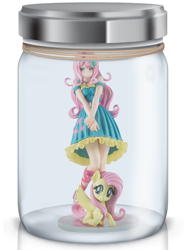 Size: 600x800 | Tagged: safe, artist:mlpfbismagic, fluttershy, human, pegasus, pony, female, human ponidox, humanized, jar, kotobukiya, kotobukiya fluttershy, mare, self ponidox