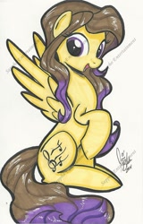 Size: 714x1119 | Tagged: safe, artist:ponygoddess, oc, oc only, oc:mustbejewel, pegasus, pony, commission, traditional art