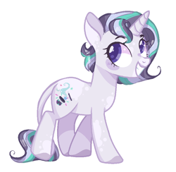 Size: 814x795 | Tagged: safe, artist:corporalvortex, oc, oc:moonlight beam, pony, unicorn, base used, coat markings, eyebrows visible through hair, female, leonine tail, magical lesbian spawn, mare, offspring, parent:starlight glimmer, parent:trixie, parents:startrix, short mane, simple background, smiling, solo, white background