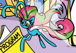 Size: 575x403 | Tagged: safe, artist:andypriceart, idw, breezie, spoiler:comic, spoiler:comic61, cropped, flying, official comic, solo focus