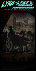 Size: 992x1940 | Tagged: safe, artist:ponymaan, fluttershy, lily longsocks, chimera, comic:lyra-lyra's bizarre adventure, christmas, christmas tree, comic, holiday, species swap, tree