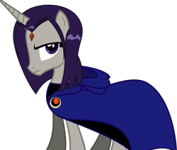 Size: 1937x1640 | Tagged: safe, artist:fallingrain22, pony, crossover, ponified, raven (teen titans), simple background, teen titans, transparent background