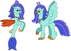 Size: 3096x2251 | Tagged: safe, artist:supahdonarudo, oc, oc only, oc:sea lilly, classical hippogriff, hippogriff, seapony (g4), camera, hippogriff oc, jewelry, necklace, simple background, story included, transparent background