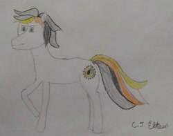 Size: 2401x1889 | Tagged: safe, artist:cjeltson, oc, oc only, oc:lunar shine, earth pony, pony, male, solo, stallion, traditional art